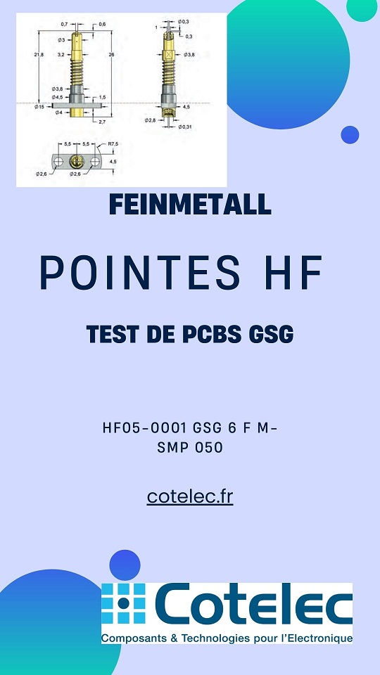 Pointe de test HF Feinmetall HF05-0001 GSG 6 F M-SMP 050