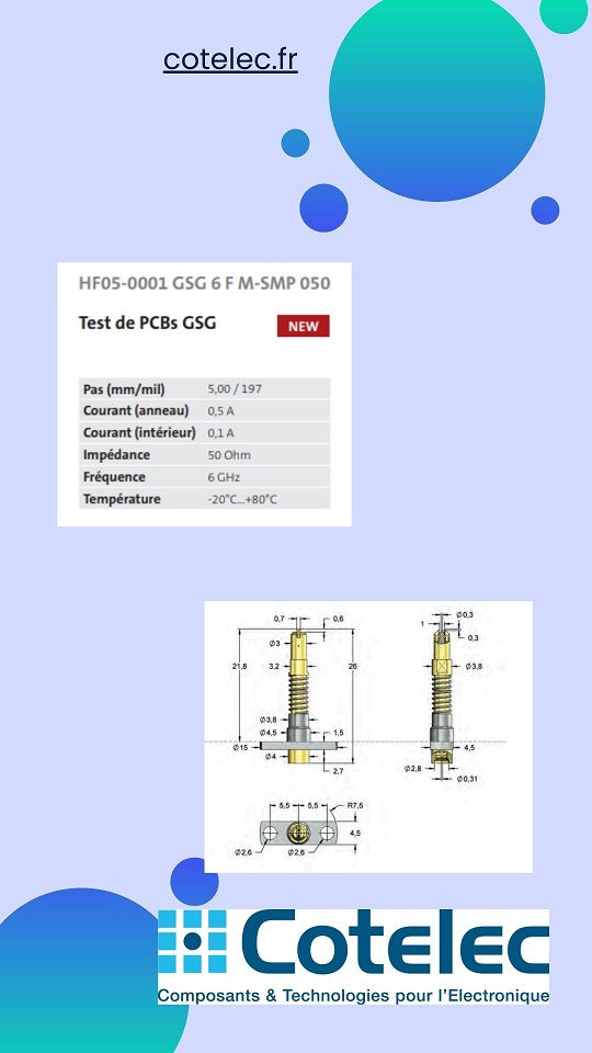Pointe de test HF Feinmetall HF05-0001 GSG 6 F M-SMP 050